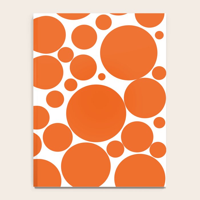 Bubbly Mod Dots Pattern in Burnt Orange and White Notebook Gallery Image 4