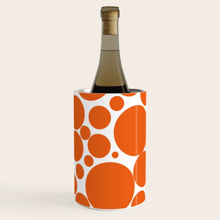 Bubbly Mod Dots Pattern in Burnt Orange and White Wine Chiller Gallery Image 3