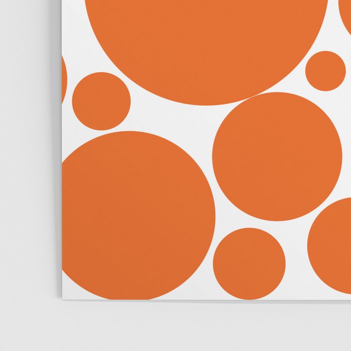 Bubbly Mod Dots Pattern in Burnt Orange and White Poster Gallery Image 3
