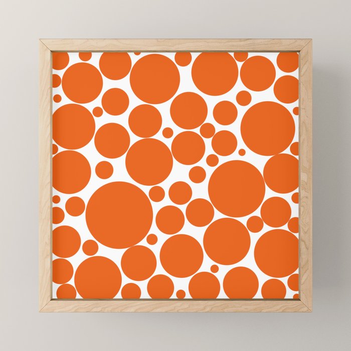 Bubbly Mod Dots Pattern in Burnt Orange and White Mini Art Print Gallery Image 1