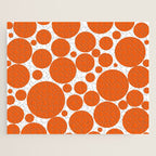 Bubbly Mod Dots Pattern in Burnt Orange and White Jigsaw Puzzle Gallery Image 1