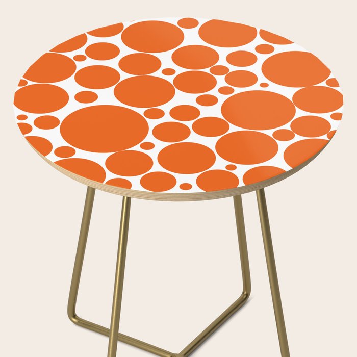 Bubbly Mod Dots Pattern in Burnt Orange and White Side Table Gallery Image 2