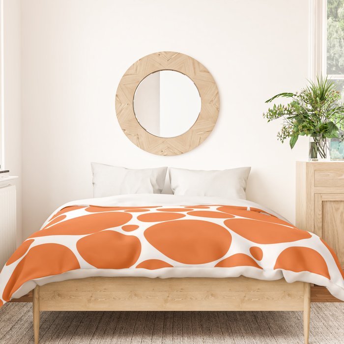 Bubbly Mod Dots Pattern in Burnt Orange and White Duvet Cover Gallery Image 3