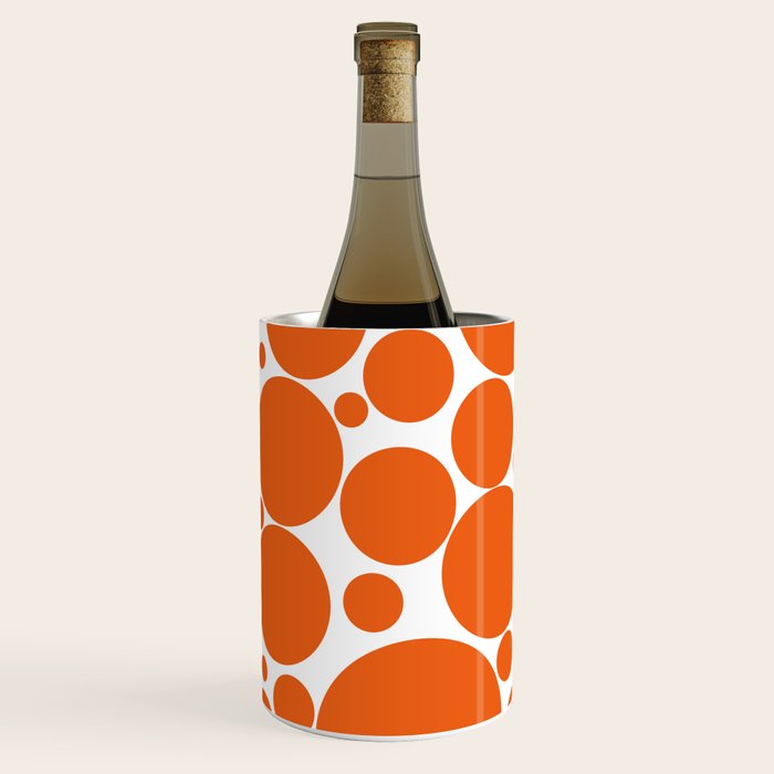 Bubbly Mod Dots Pattern in Burnt Orange and White Wine Chiller Gallery Image 2