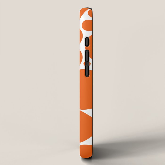Bubbly Mod Dots Pattern in Burnt Orange and White iPhone Case Gallery Image 2