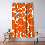 Bubbly Mod Dots Pattern in Burnt Orange and White Window Curtain Gallery Image 5