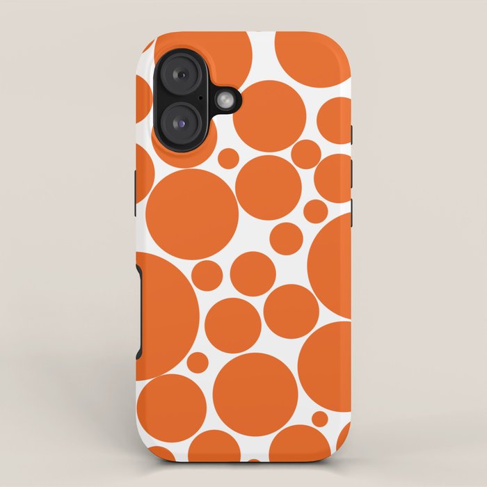 Bubbly Mod Dots Pattern in Burnt Orange and White iPhone Case Gallery Image 1