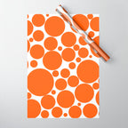 Bubbly Mod Dots Pattern in Burnt Orange and White Wrapping Paper Gallery Image 1