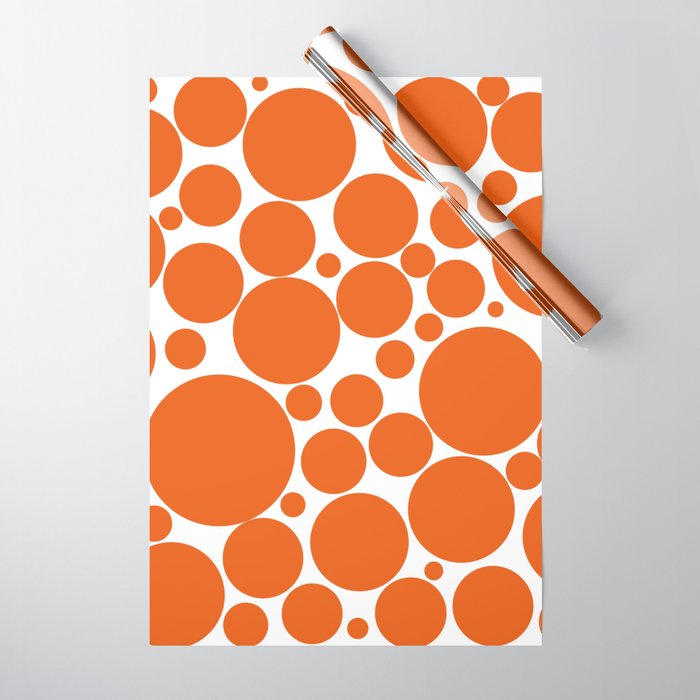 Bubbly Mod Dots Pattern in Burnt Orange and White Wrapping Paper Gallery Image 1