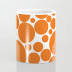 Bubbly Mod Dots Pattern in Burnt Orange and White Coffee Mug Gallery Image 4