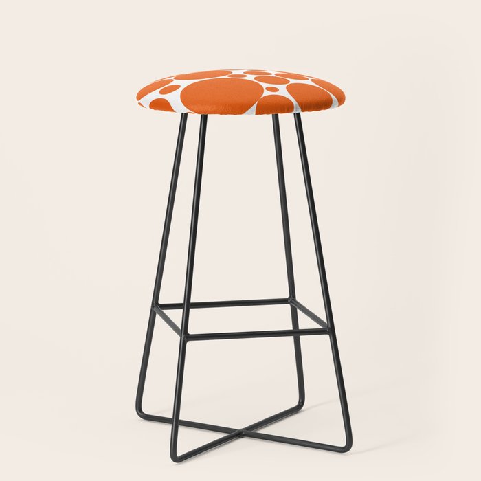 Bubbly Mod Dots Pattern in Burnt Orange and White Stool Gallery Image 1
