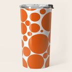 Bubbly Mod Dots Pattern in Burnt Orange and White Travel Mug Gallery Image 2