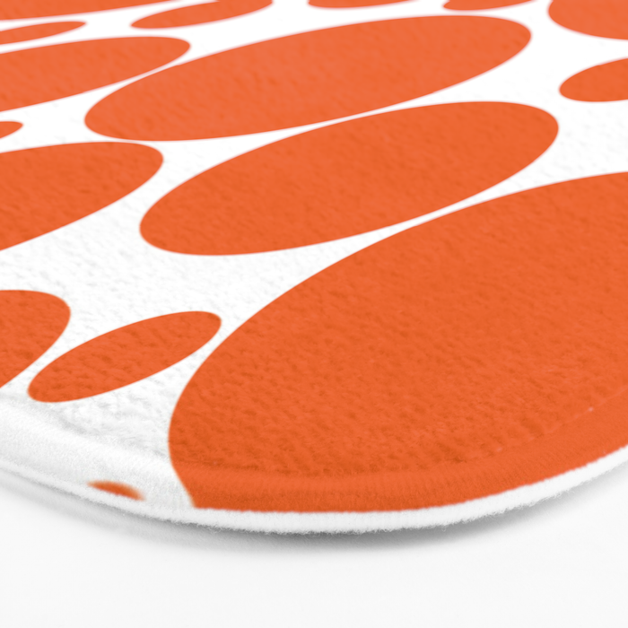 Bubbly Mod Dots Pattern in Burnt Orange and White Bath Mat Gallery Image 3
