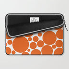 Bubbly Mod Dots Pattern in Burnt Orange and White Laptop Sleeve Gallery Image 2