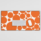Bubbly Mod Dots Pattern in Burnt Orange and White Desk Mat Gallery Image 1