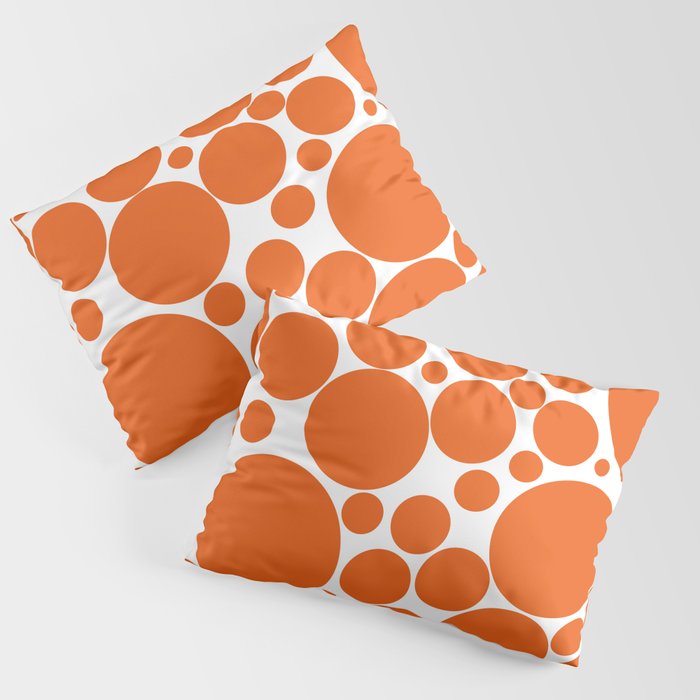 Bubbly Mod Dots Pattern in Burnt Orange and White Pillow Sham Gallery Image 3