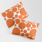 Bubbly Mod Dots Pattern in Burnt Orange and White Pillow Sham Gallery Image 3