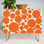 Bubbly Mod Dots Pattern in Burnt Orange and White Credenza Gallery Image 1