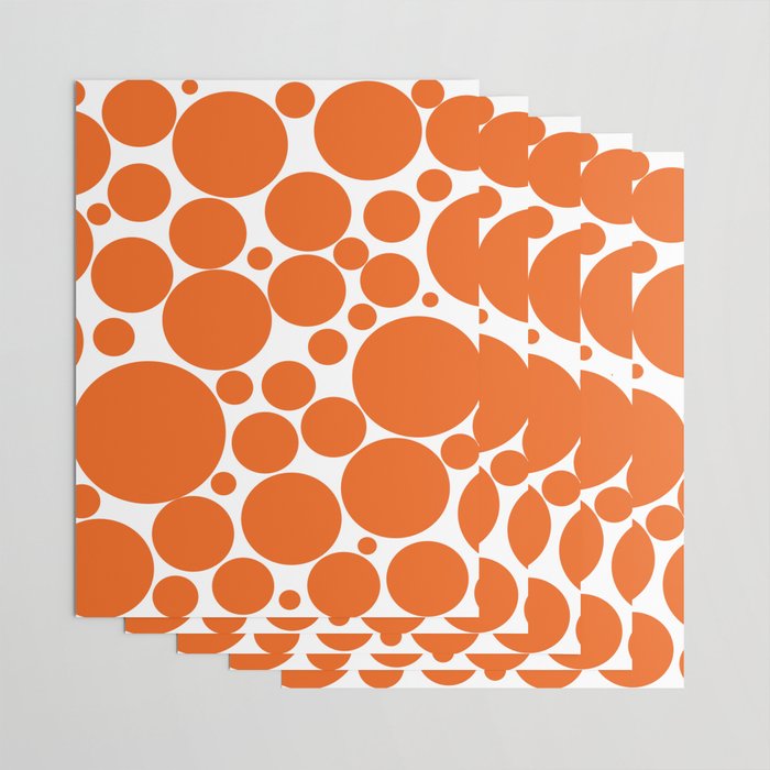 Bubbly Mod Dots Pattern in Burnt Orange and White Wrapping Paper Gallery Image 3