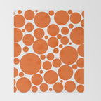 Bubbly Mod Dots Pattern in Burnt Orange and White Throw Blanket Gallery Image 2