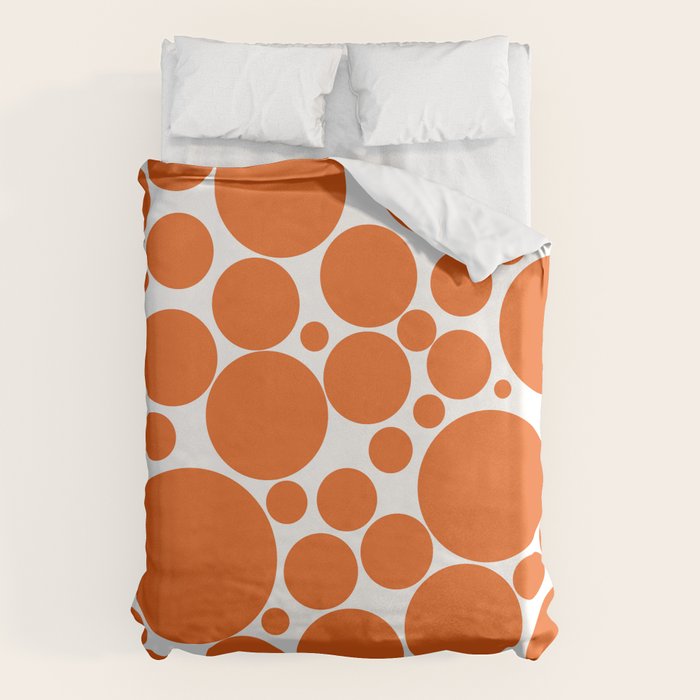 Bubbly Mod Dots Pattern in Burnt Orange and White Duvet Cover Gallery Image 6