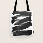 Black Brushstrokes Abstract Ink Painting Tote Bag Gallery Image 1