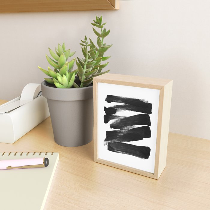 Black Brushstrokes Abstract Ink Painting Mini Art Print Gallery Image 2