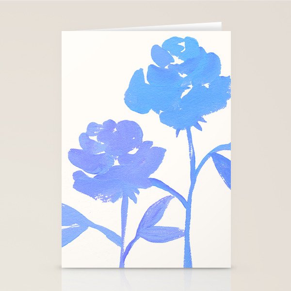 Blue Roses - Gouache Botanical Painting Stationery Card Gallery Image 1
