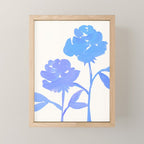 Blue Roses - Gouache Botanical Painting Mini Art Print Gallery Image 1