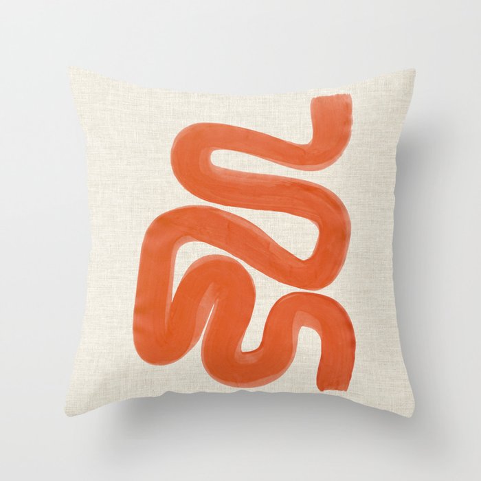 Orange Amazon River Throw Pillow Gallery Image 1