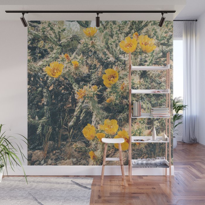 Buckhorn Cholla Cactus Flowers Wall Mural Gallery Image 1
