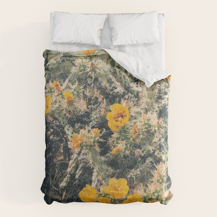 Buckhorn Cholla Cactus Flowers Duvet Cover Gallery Image 6