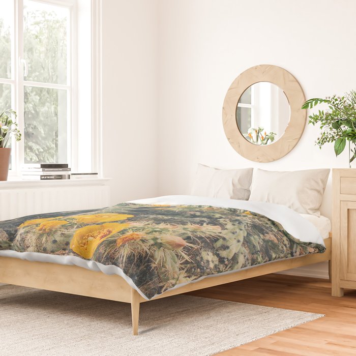 Buckhorn Cholla Cactus Flowers Duvet Cover Gallery Image 2