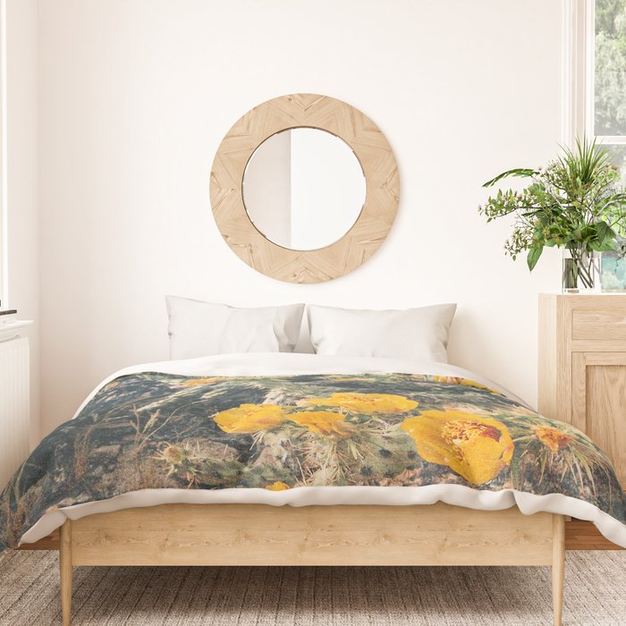 Buckhorn Cholla Cactus Flowers Duvet Cover Gallery Image 3