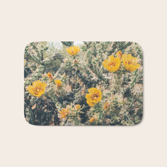 Buckhorn Cholla Cactus Flowers Bath Mat Gallery Image 1