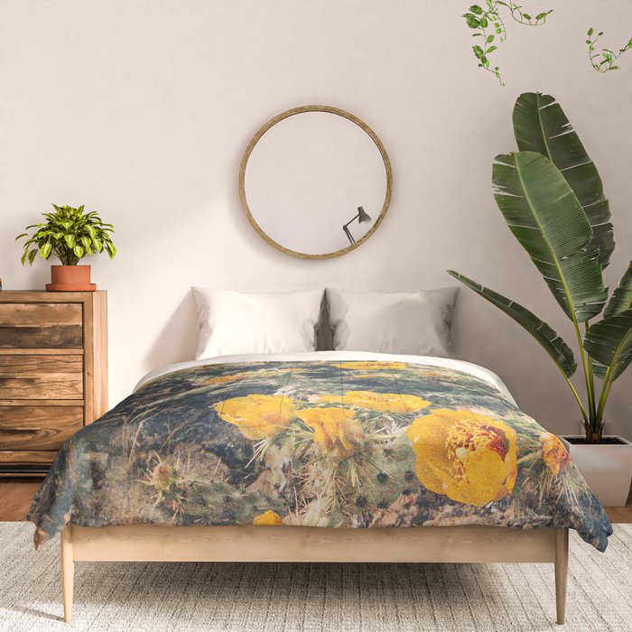 Buckhorn Cholla Cactus Flowers Comforter Gallery Image 3