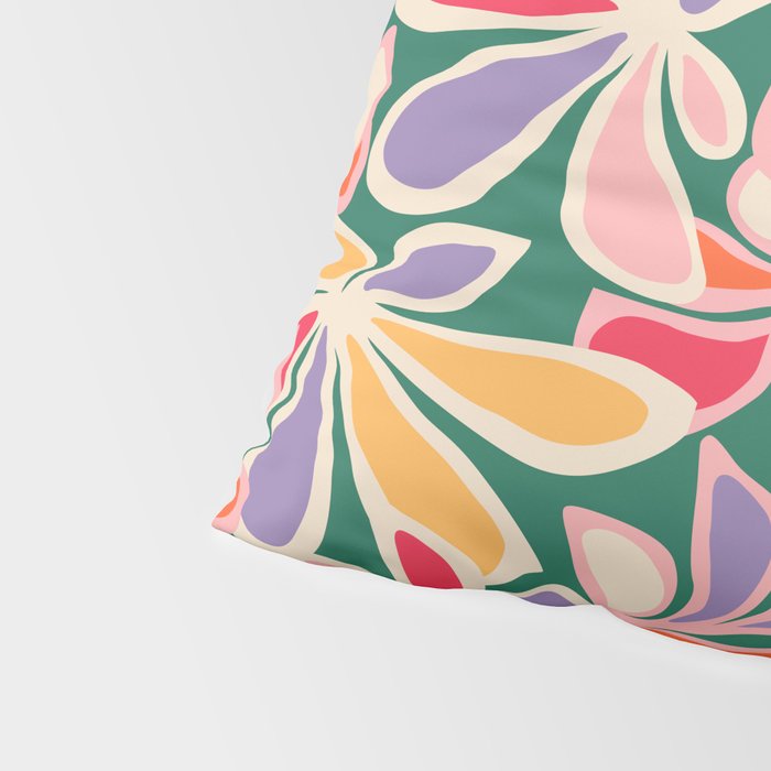 Colorful abstract flower art pattern Pillow Sham Gallery Image 4