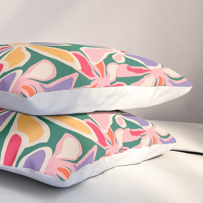 Colorful abstract flower art pattern Pillow Sham Gallery Image 3