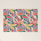 Colorful abstract flower art pattern Welcome Mat Gallery Image 1
