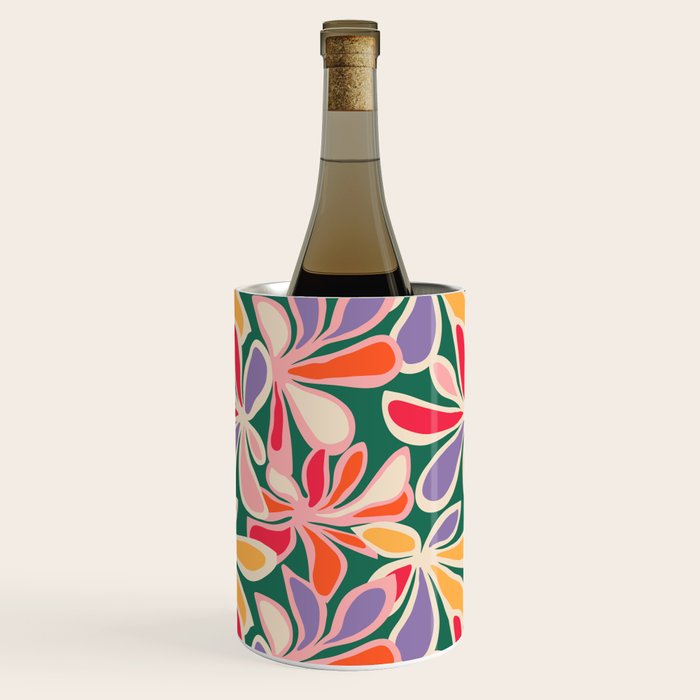 Colorful abstract flower art pattern Wine Chiller Gallery Image 1