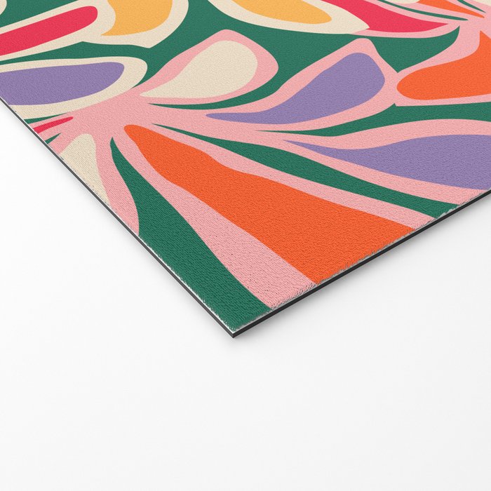 Colorful abstract flower art pattern Welcome Mat Gallery Image 2