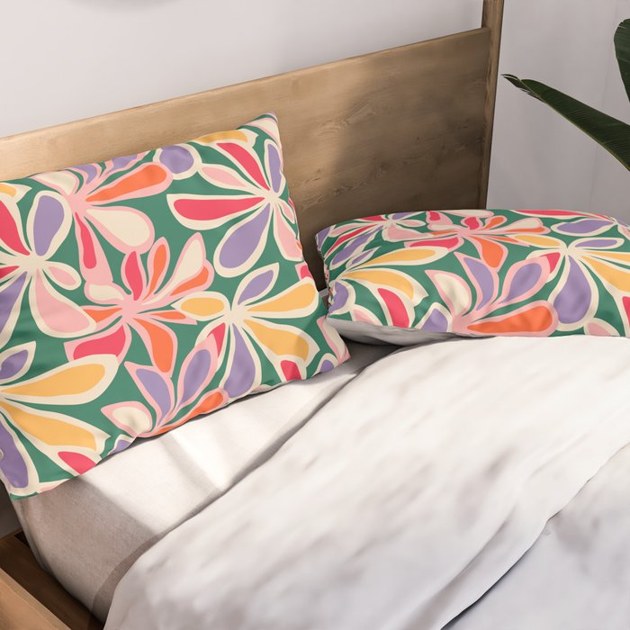 Colorful abstract flower art pattern Pillow Sham Gallery Image 2