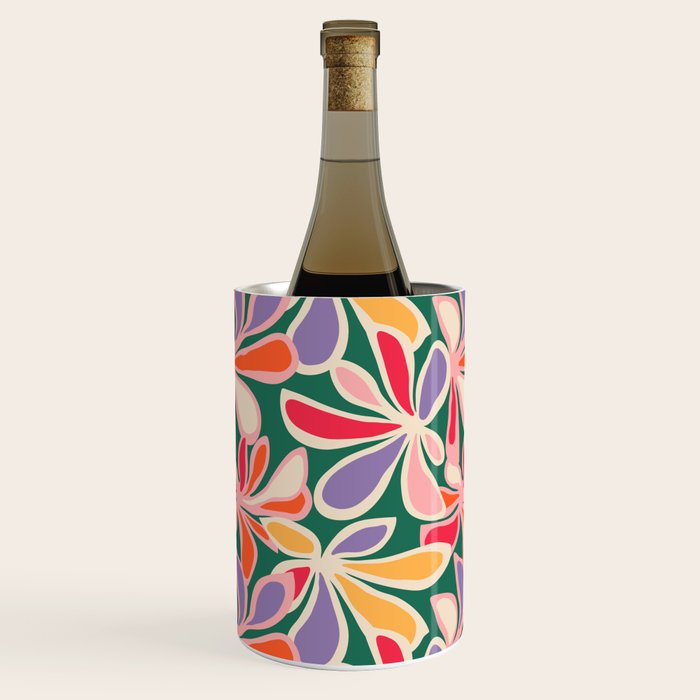 Colorful abstract flower art pattern Wine Chiller Gallery Image 2