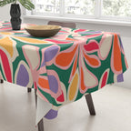 Colorful abstract flower art pattern Tablecloth Gallery Image 3