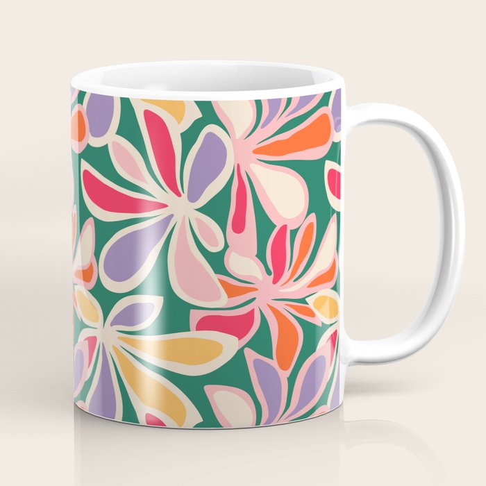 Colorful abstract flower art pattern Coffee Mug Gallery Image 1