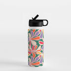 Colorful abstract flower art pattern Water Bottle Gallery Image 1