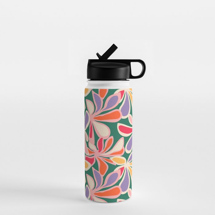 Colorful abstract flower art pattern Water Bottle Gallery Image 1