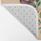 Rainbow Butterfly Garden with Mushrooms Bath Mat Gallery Image 2