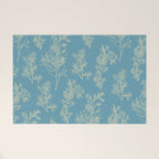 Botanical Cottage Woven Look Pattern in Light Blue Welcome Mat Gallery Image 1