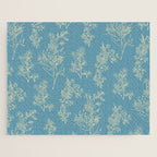 Botanical Cottage Woven Look Pattern in Light Blue Jigsaw Puzzle Gallery Image 1